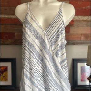 Women’s navy and white patterned top